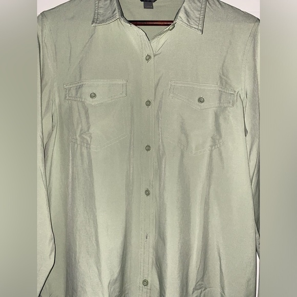 Eddie Bauer Shirt Classic Button Roll Tab‎ Cuff Outdoor Trails Hiking Women L - Picture 4 of 9